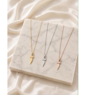 Kişiye Özel Minimalist Havuç Kolye 925K Gümüş (Rose)