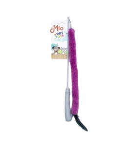 Peluşlu Tüylü Kedi Olta Oyuncağı Gri