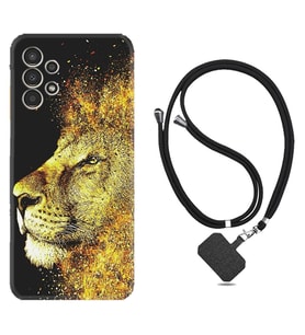 Samsung Galaxy M14 Kılıf Resimli Boyun Askılı İpli Desenli Silikon Leon 1323