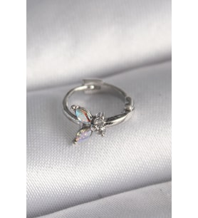 316L Çelik Gümüş Renk Zirkon Taşlı Model Tragus Piercing - TJ-PR1327
