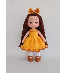 Sarı Güzeli Fatoş Bebek Amigurumi Organik Oyuncak