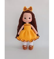 Sarı Güzeli Fatoş Bebek Amigurumi Organik Oyuncak