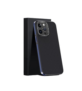 Joko  İphone 15 Pro Kılıf Aramid 600d Kevlar Karbon Fiber Magsafe Kapak - Lacivert