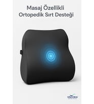 Masaj Sistemli Ortopedik Sırt Minderi – Omurga Dostu Ergonomik Bel Desteği