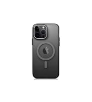 Apple iPhone 14 Pro Max Uyumlu Kılıf M-safe Şarj Özellikli Buzlu Sert PC Zore Tuval Kapak (Siyah)