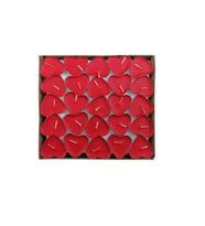 ÜçKol Ticaret Kalpli 50'li Tealight Mum (Kırmızı)
