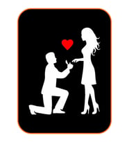 Kalpli Sevgiliye Teklif Oto Sticker Beyaz 18*15 Cm