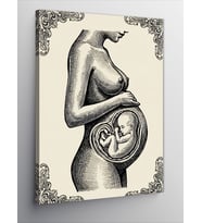 Kanvas Tablo Anne Ve Bebek Çizimi
