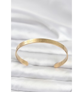 316L Çelik Gold Renk Ayetel Kürsi Yazılı Bileklik 5886 - HPSBYI3163-7925