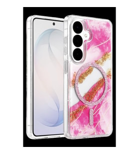 Onegif Samsung Galaxy S26 Lotus Simli Magsafe Kapak - Pembe
