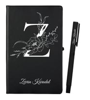 Hediye Kişiye Özel Hazırlanmış Siyah Defter ve Kalem Seti