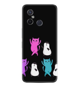 Xiaomi Redmi 12c Kılıf Resimli Desenli Silikon Platinium Series Cat Dance 1824