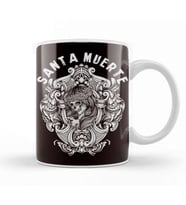 Santa Muerte Dead Sugar Skull Mexican Female Deity Satanic Kupa Bardak Porselen