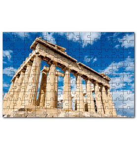 Cakapuzzle Yunanistan Tapınak Harabeleri ve Bulutlar Puzzle Yapboz MDF (Ahşap) (120 Parça)