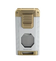 Quantoro Üç Torch Pürmüz Easy S/İğneli/Delicili Beyaz Metal Puro Çakmağı - TRZ1170
