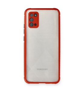 Samsung Galaxy A02s Kılıf Miami Şeffaf Silikon - Kırmızı