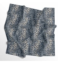 Leopar Desenli Soft Pamuk Eşarp - 04487 (Mavi)