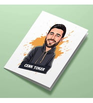 Kişiye Özel Yakışıklı Cool Erkek Karikatürlü Tebrik Kartı