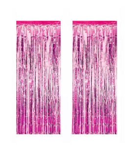 Metalize Pembe Arka Fon Süs 100*230 cm