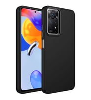 Redmi Note 11S Global Kılıf Luna Dışı Soft Yumuşak İçi Kadife (Siyah)
