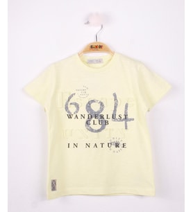 Toontoy Erkek Çocuk T-Shirt 684 Gofre Baskı (Sarı)