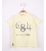 Toontoy Erkek Çocuk T-Shirt 684 Gofre Baskı (Sarı)