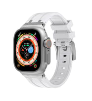 Apple Watch 42mm Uyumlu Kordon Silikon Metal Tokalı Soft Yüzey Zore KRD-89 Kayış