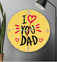 I Love You Dad Baskılı Yuvarlak Duvar Saati 20cm Babalar Gününe Özel Hediye B2 (Çok Renkli)