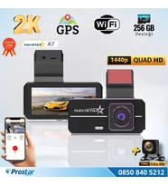A7 Wifi + GPS 2K Çift Kameralı 170° Geniş Açı Lens Gece Görüşlü Akıllı Araç içi Kamera + 1080P Arka Kamera