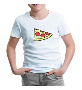 Dilim Pizza Beyaz Çocuk Tshirt