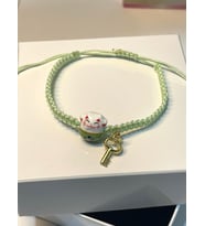 Artvalent Maneki Neko Makrome Bileklik (Yeşil)