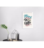 BK Home Coffee Tasarımlı Dekoratif Ahşap Beyaz Çerçeveli Tablo-3
