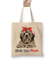 Shih Tzu Mom Bandana Womens Shih Tzu Dog Bez Çanta Uzun Saplı