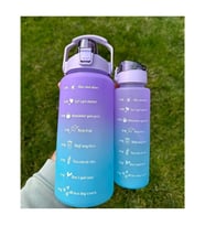 Motivasyon 2li Su Matarası Su Şişesi Suluk 2LT+900ML Yavrulu Tritan Su Şişesi Suluk Motivasyon Matara Suluk