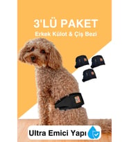 Erkek köpekler için çiş bezi & erkek köpek külot renkleri (Siyah)