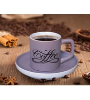 BK Gift Mat Gri Renk Türk Kahvesi Fincanı-2 Renkli Türk Kahvesi Fincanı, Arkadaşa Hediye, Anneye Hediye, Kahve Fincanı