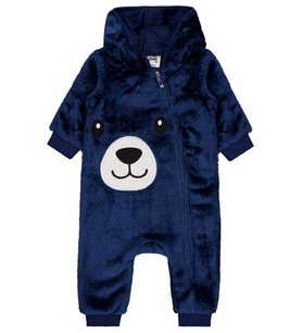Civil Baby Ayıcık Nakış ve Kulaklı 6-18 Ay Tulum - Lacivert