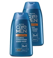 Avon Care Men Essential 3’ü 1 arada Sampuan, Bakım Kremi ve Dus Jeli 200 Ml. İkili Set