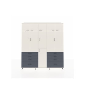 Hyperion Dolap 8 Raflı 8 Çekmeceli 3 Askılı 220x44x243 Aytaşı-Aytaşı/Antrasit
