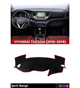 Hyundaı Tucson (2016-2018) 3d Torpido Koruma Kılıfı - Ön Göğüs Panel Kaplama - Kırmızı Şerit