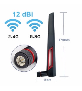 12dBi Dual Band Anten Sma Erkek 2.4GHz 5.8GHz RF Gsm Wifi Sinyal