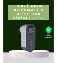 Termal Akım Korumalı 3 USB'li Güvenli Priz – Akıllı Akım Dengeleme