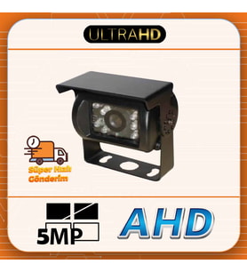 ULTRA HD 5MP 2.8 MM LENS GENİŞ AÇILI SU GEÇİRMEZ-Gece Görüşlü-Güvenlik Araç Kamerası- AHD Kamera