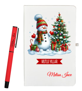Kişiye Özel Yeniyıl Hediyesi Defter ve Roller Kalem Seti