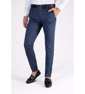 Erkek Slim Fit Petekli İtalyan Kesim Keten Pantolon 21K-2200420-6 Gece Mavisi