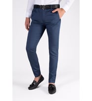 Erkek Slim Fit Petekli İtalyan Kesim Keten Pantolon 21K-2200420-6 Gece Mavisi