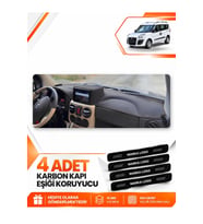 FİAT DOBLO AİRBAGLİ BÜYÜK EKRAN (2007-2015) Uyumlu Ön Torpido Koruma Kılıfı Halısı - Siyah