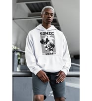Sonic Baskılı Unisex Oversize Çizgi Film Hoodie