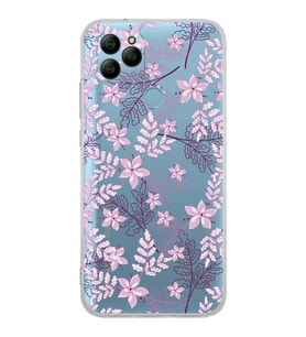 PrintiFy General Mobile GM 21 Uyumlu Kamera Korumalı Floral Pudra Tasarımlı Şeffaf  Kılıf
