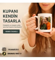 Kişiye Özel Fotoğraflı ve Yazılı 330 ml Porselen Kupa Bardak